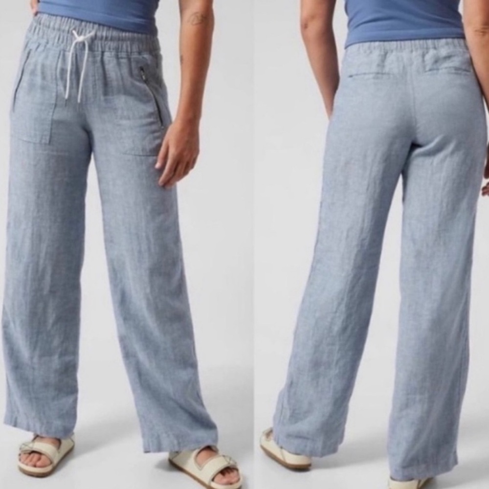 Athleta Cabo Wide-leg pants in chambray, size 10
